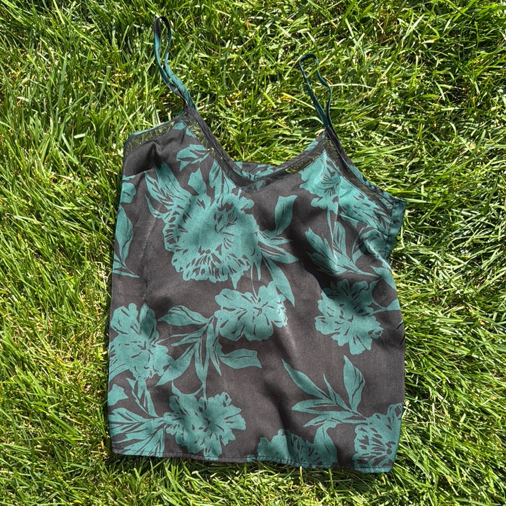 RVCA Black and Green Camisole Top